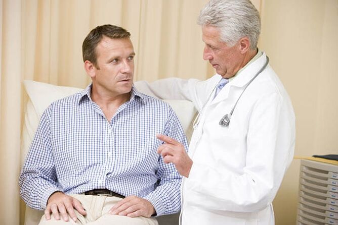 patient with prostatitis at a doctor's appointment
